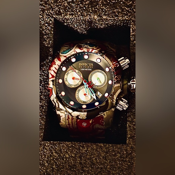 Invicta Reserve Venom Graffiti Watch 26634 Hydroplated 53mm Chronograph